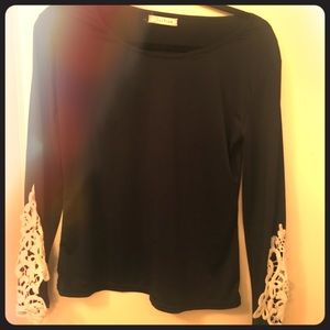 Navy Blue Top with Detail on Sleeves